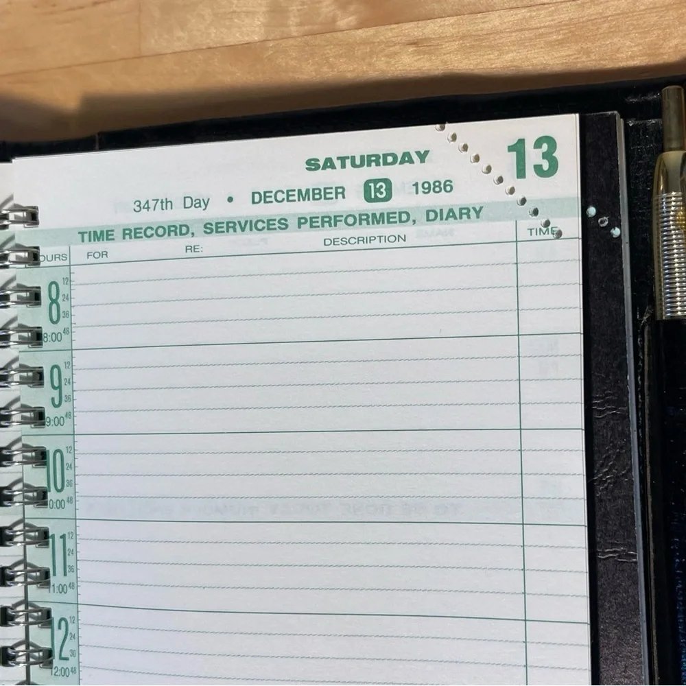 Vintage Day-Timer 1986 Senior Pocket Bonded Leather Planner Made USA